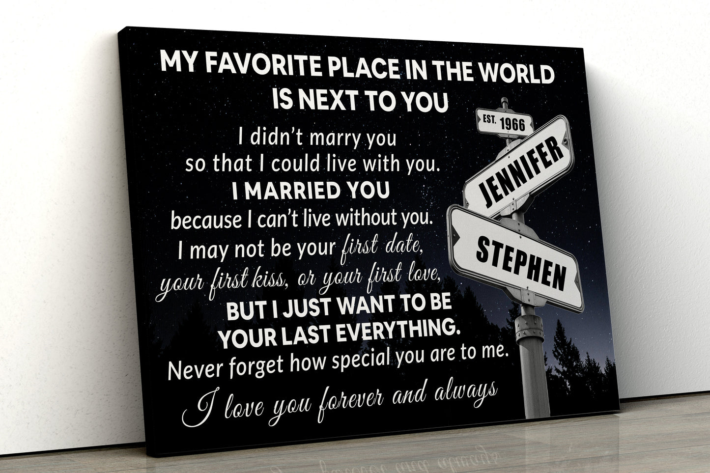 Couple Name Sign Personalize Canvas Print Wall Art