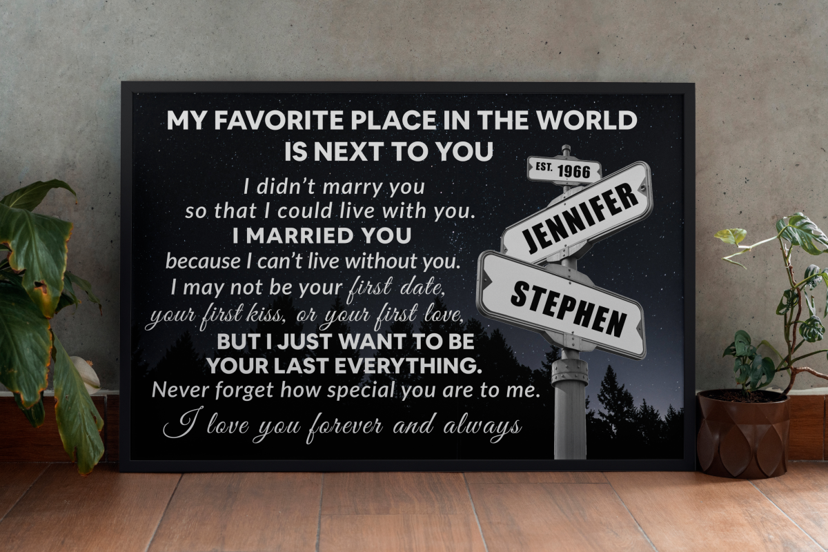 Couple Name Sign Personalize Canvas Print Wall Art