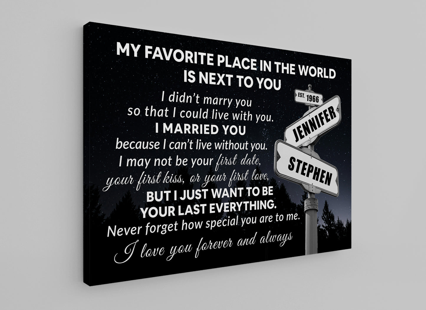 Couple Name Sign Personalize Canvas Print Wall Art
