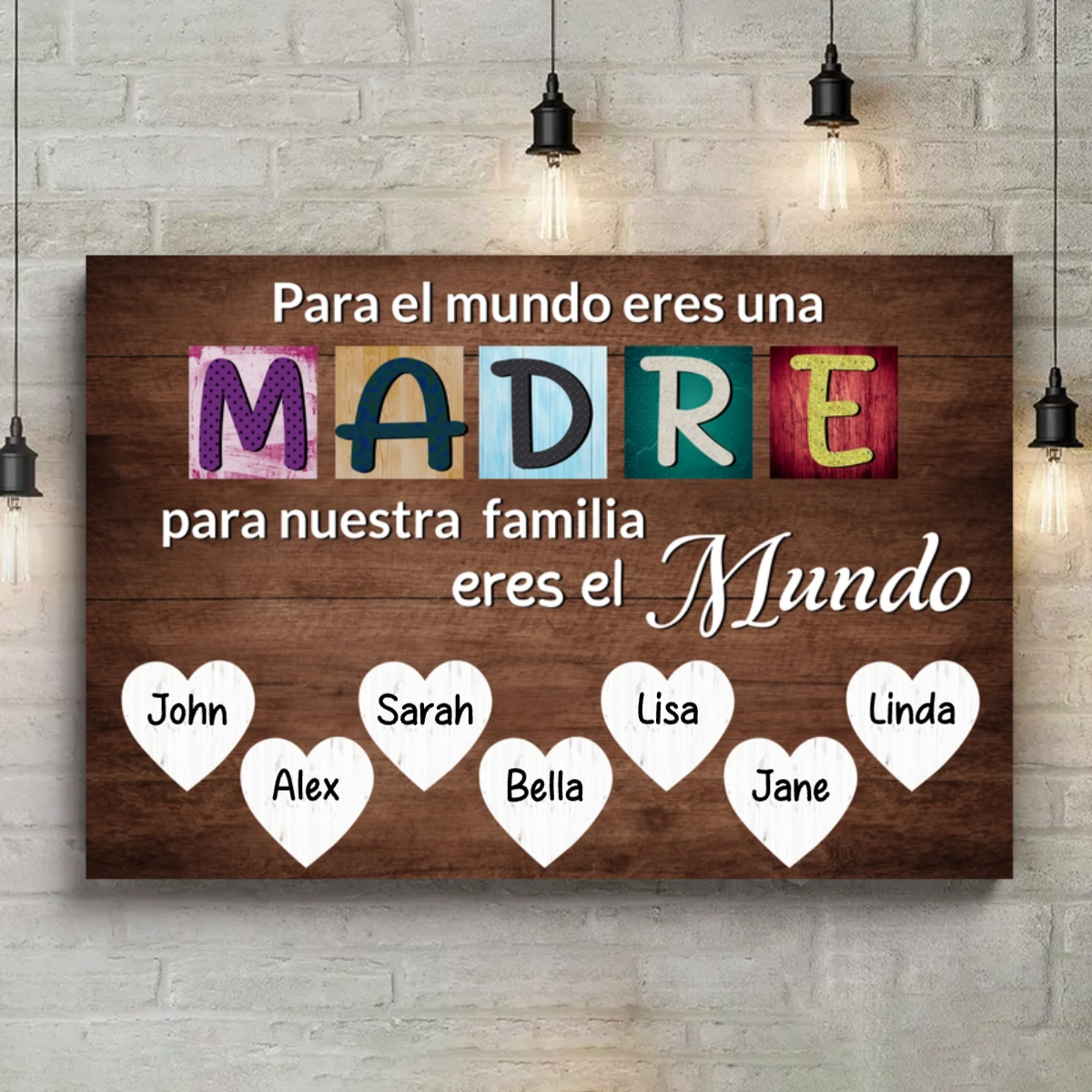 Eres Mi Mundo - Cuadro Personalizado para Mamá
