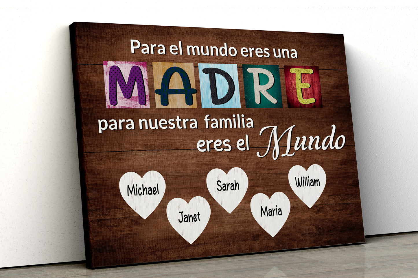 Eres Mi Mundo - Cuadro Personalizado para Mamá