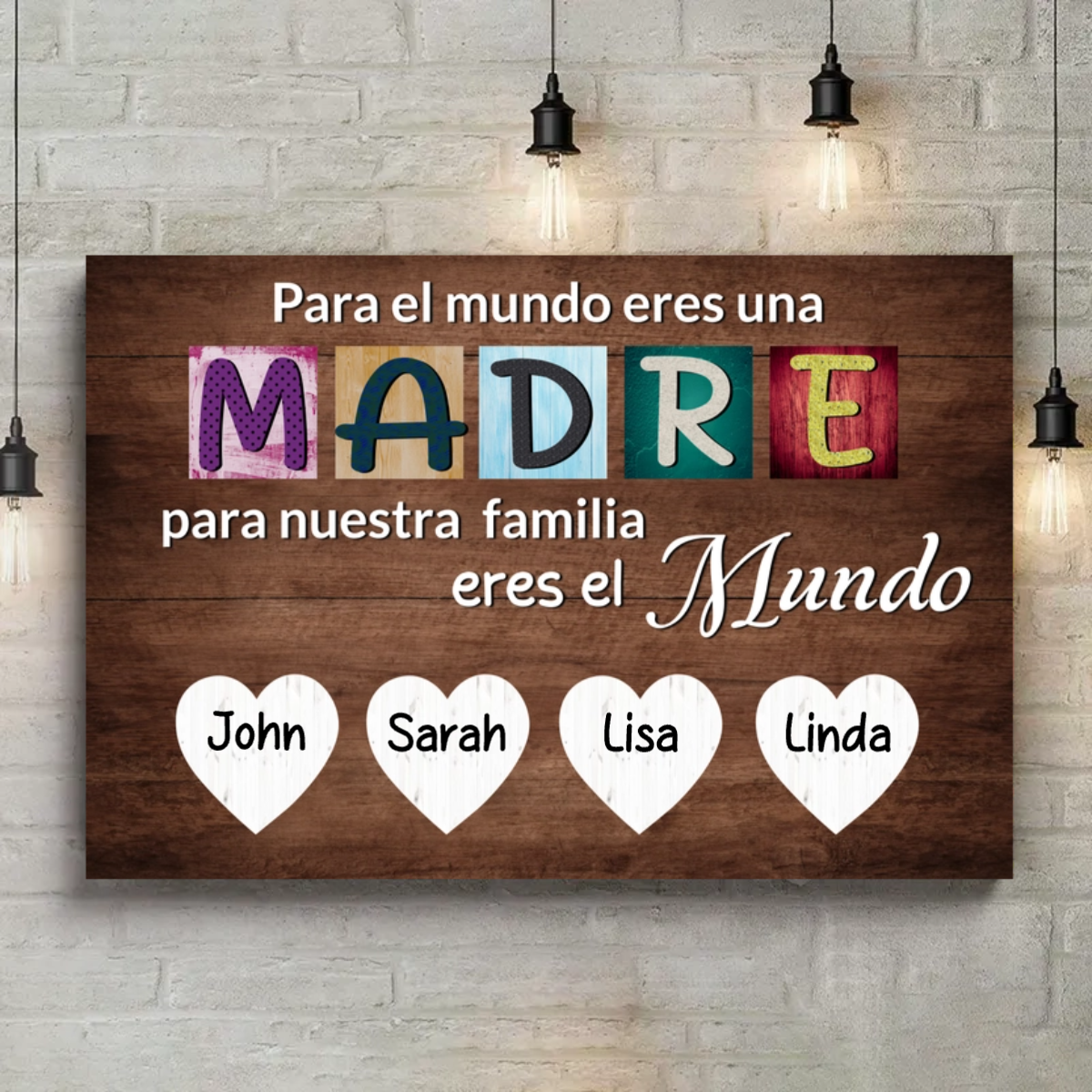 Eres Mi Mundo - Cuadro Personalizado para Mamá
