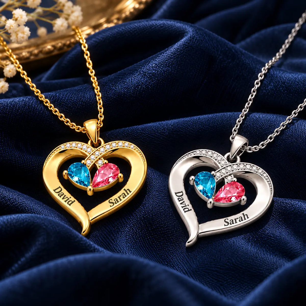 To My Wife – Birthstone Heart Necklace