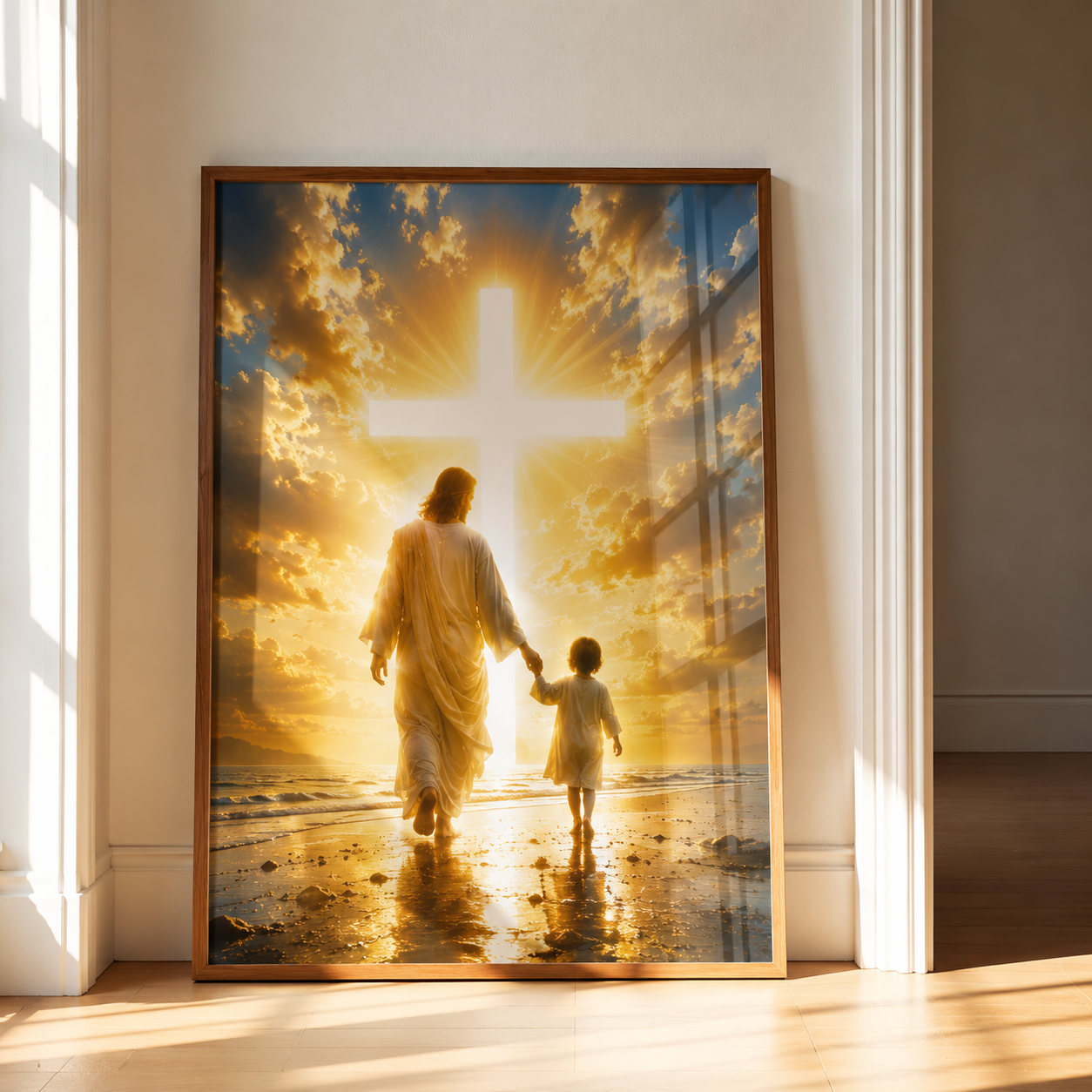 Walking Boy Sunset Personalized Poster