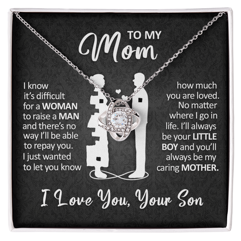 To My Mom - I'll Always Be Your Little Boy - Love Knot Necklace
