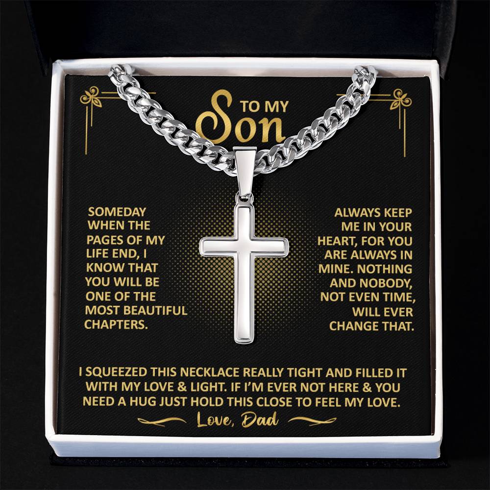 To My Son - Always Keep Me In Your Heart - Cross Necklace