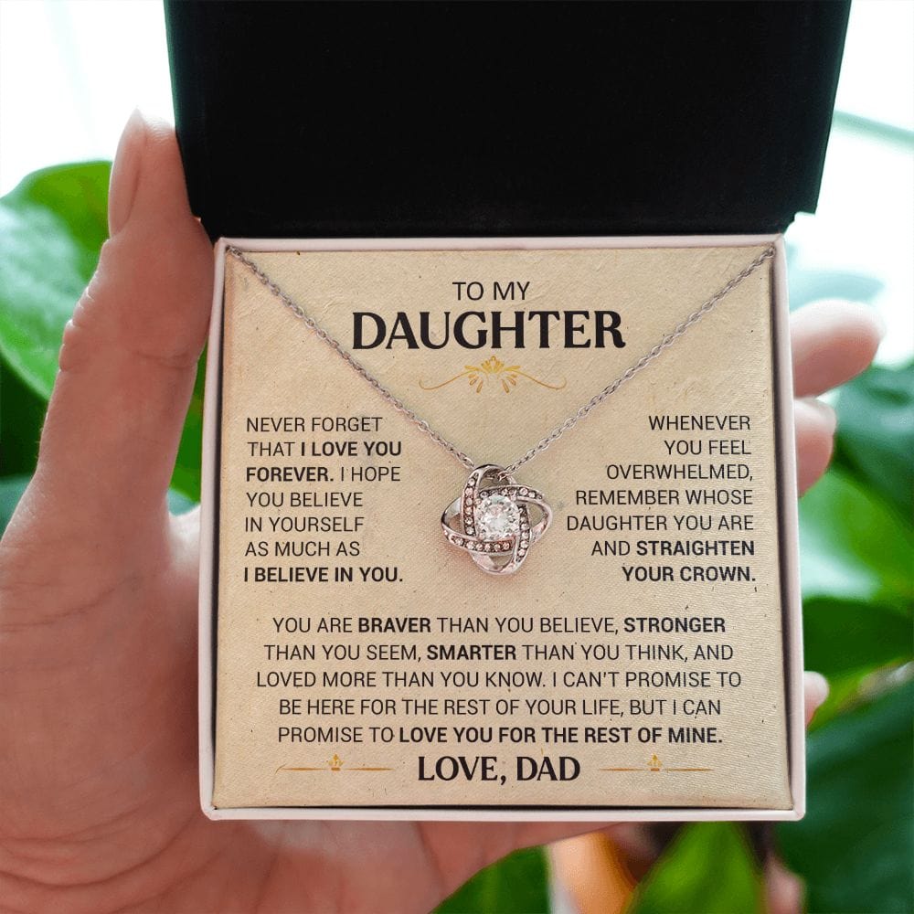 To My Daughter - Straighten Your Crown - Love Knot Necklace