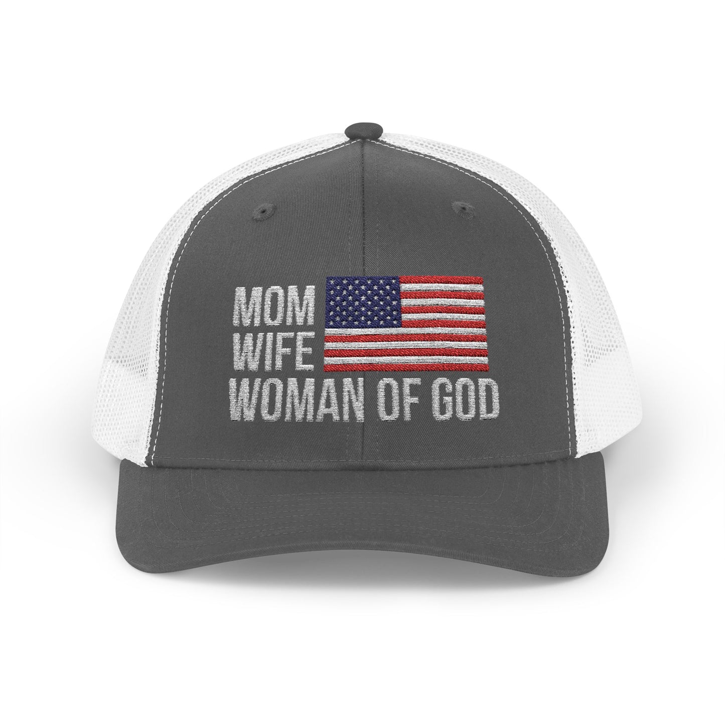 Mom, Wife, Woman of God Snapback Patriotic Hats