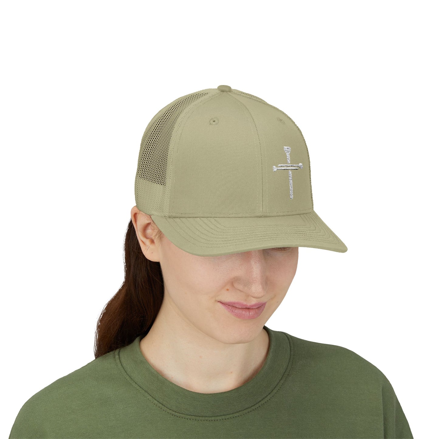 Rhinestone Cross Trucker Cap