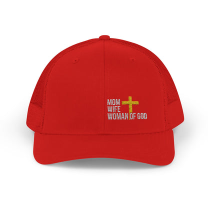 Mom, Wife, Woman of God Snapback Trucker Hats