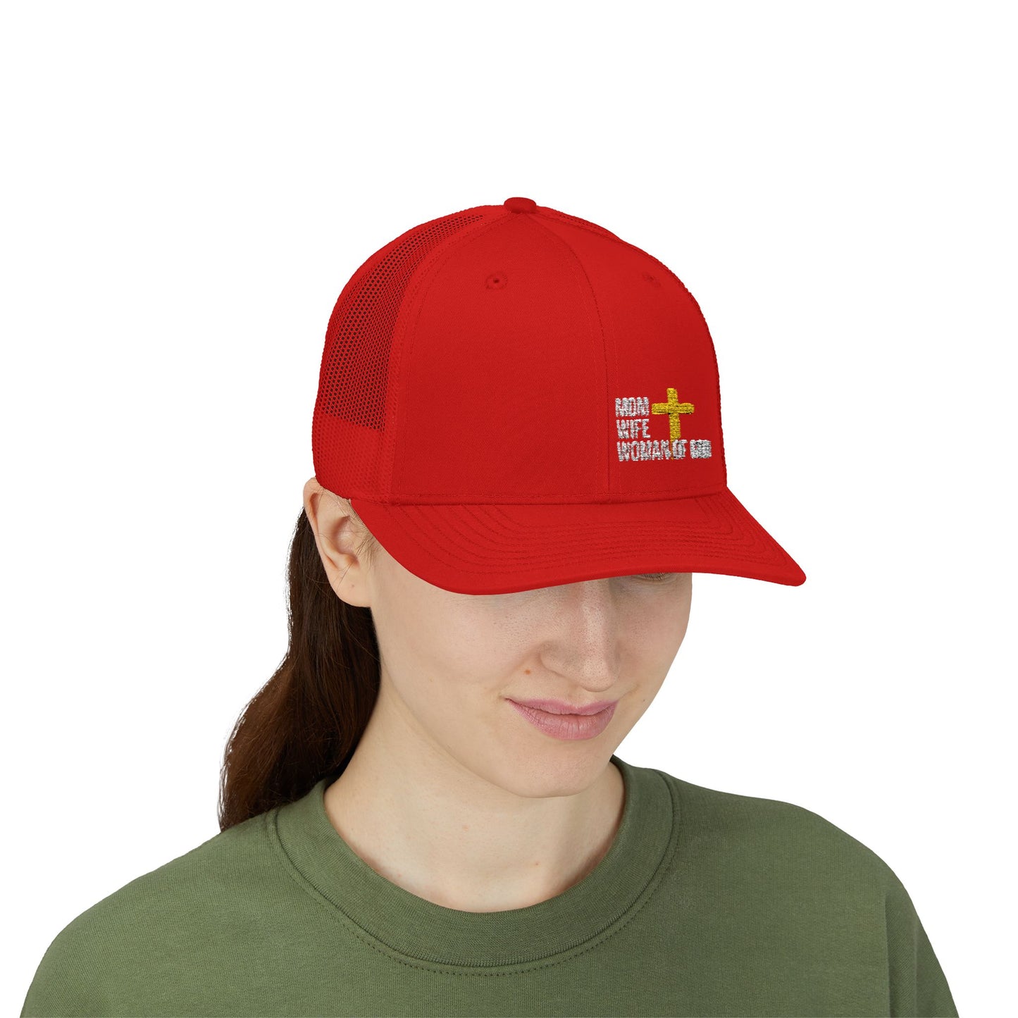 Mom, Wife, Woman of God Snapback Trucker Hats