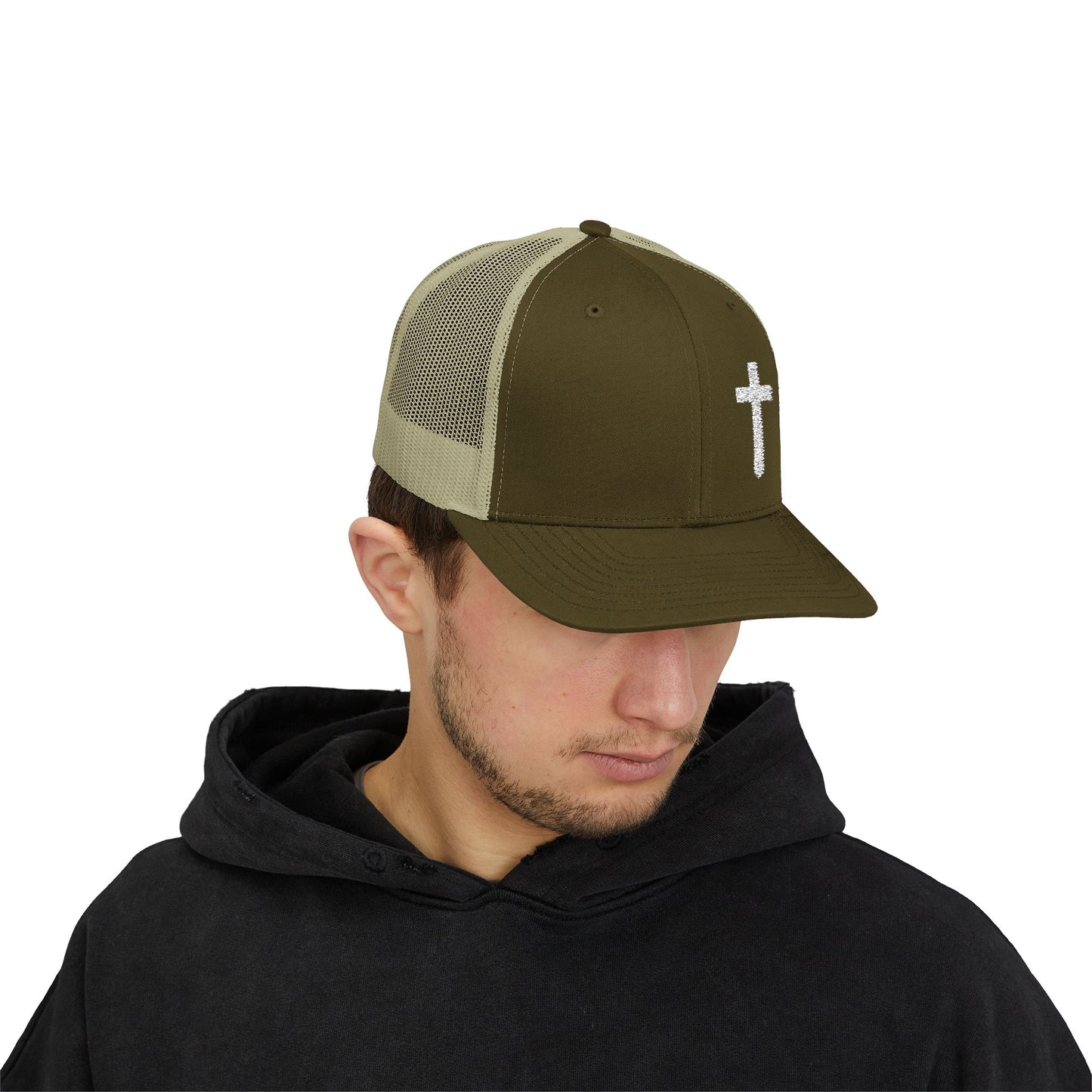 Rhinestone Cross Trucker Cap