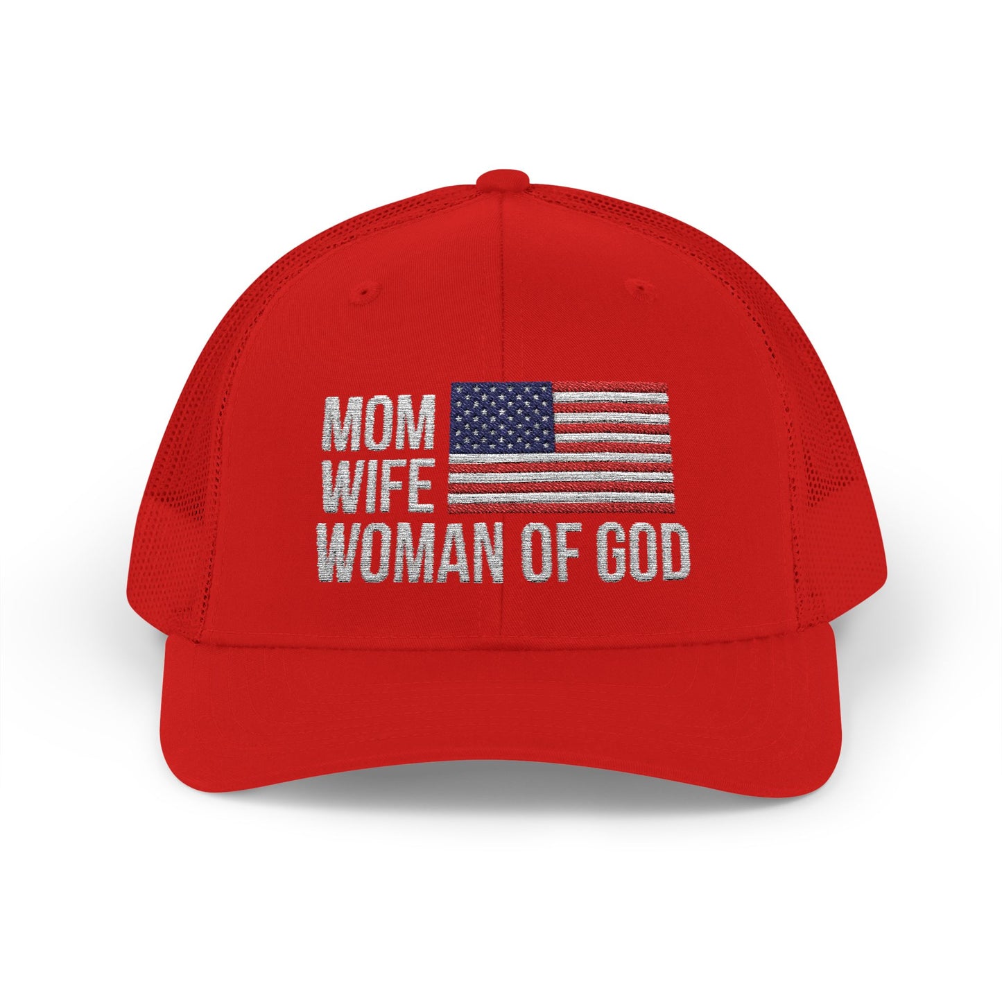 Mom, Wife, Woman of God Snapback Patriotic Hats