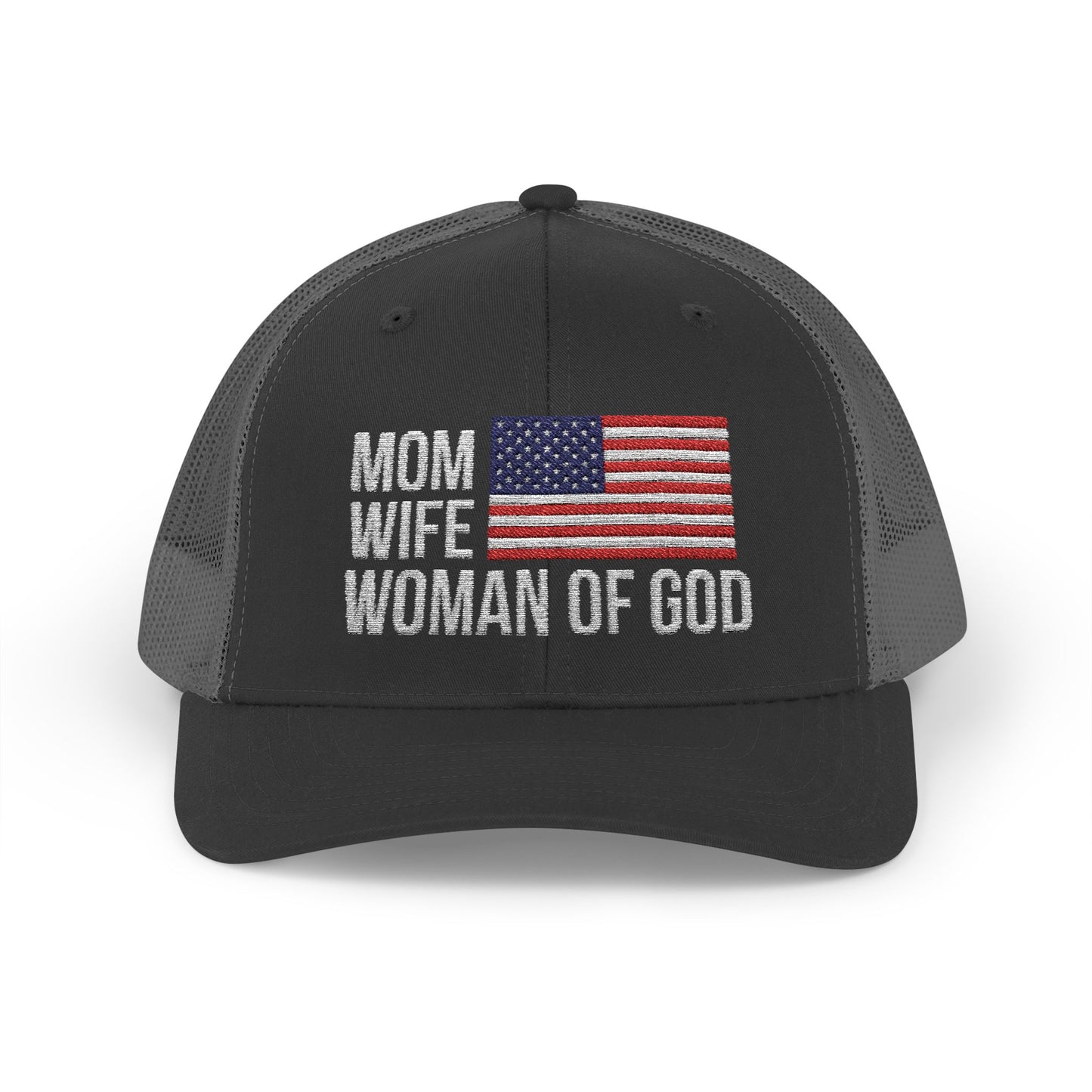 Mom, Wife, Woman of God Snapback Patriotic Hats