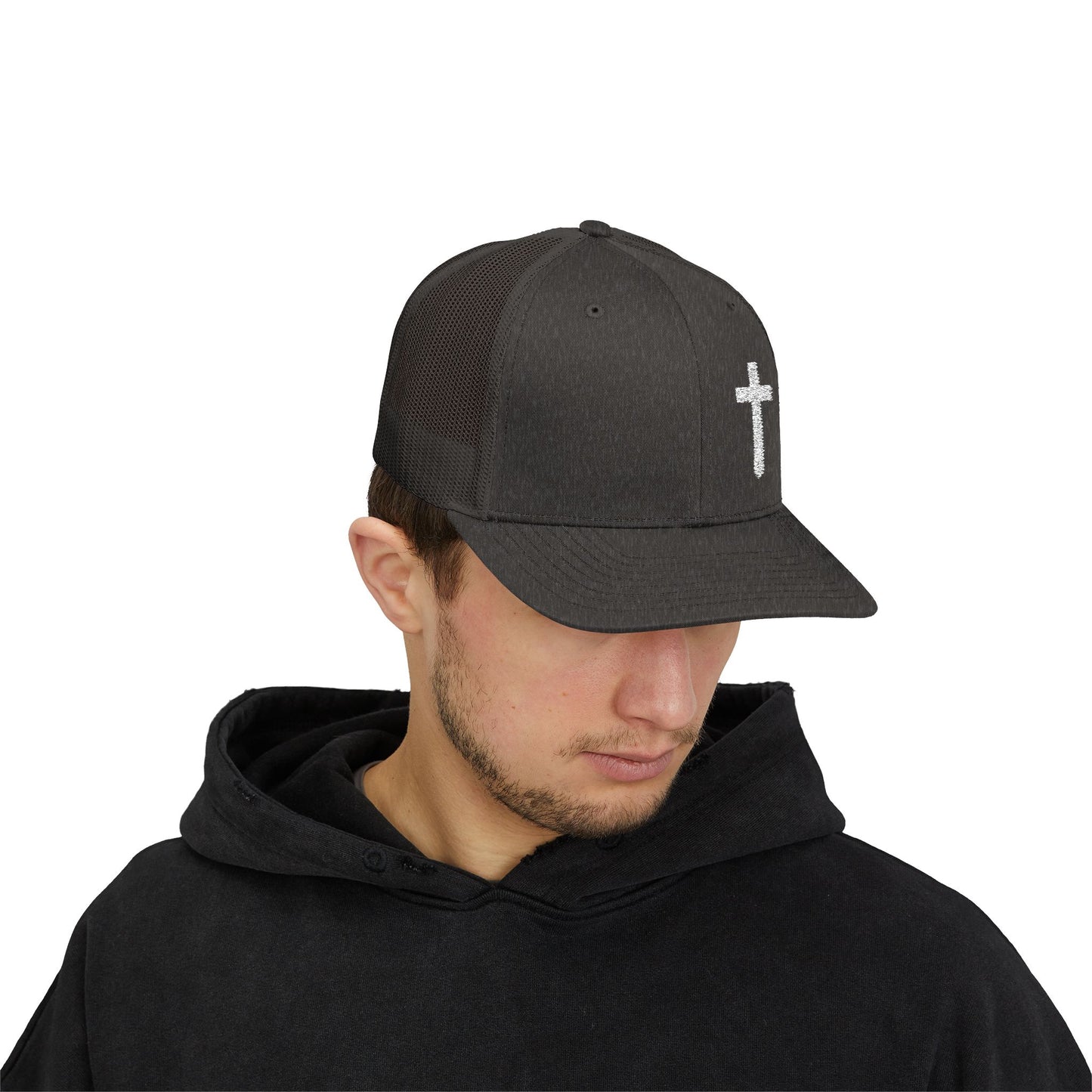Rhinestone Cross Trucker Cap