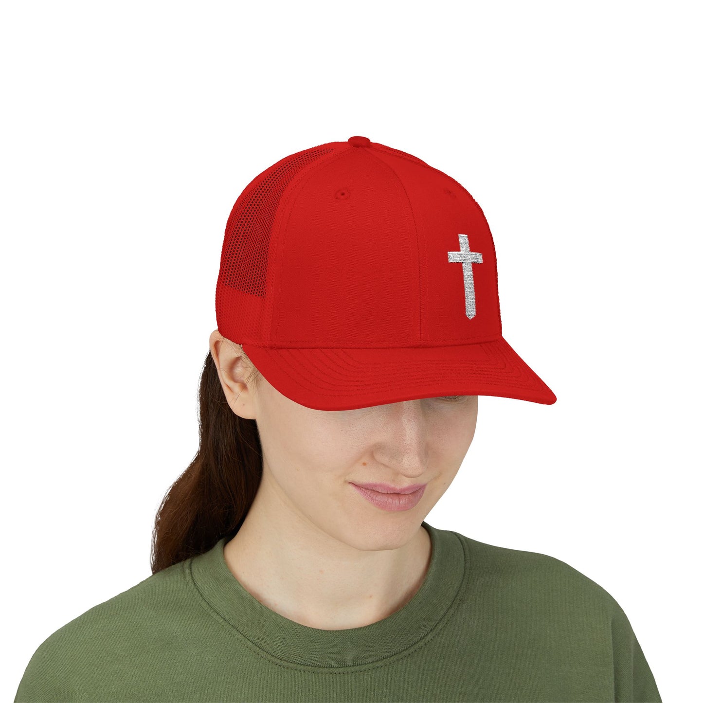 Rhinestone Cross Trucker Cap