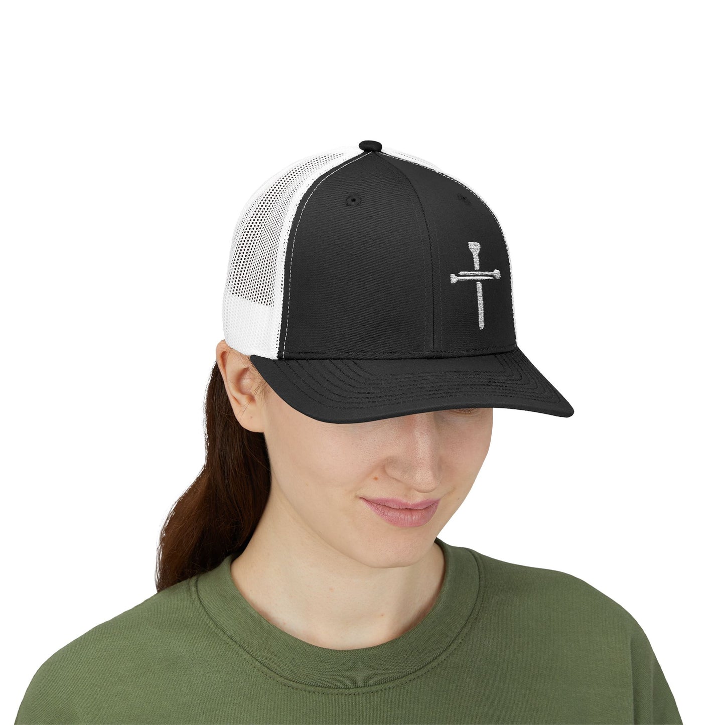 Rhinestone Cross Trucker Cap