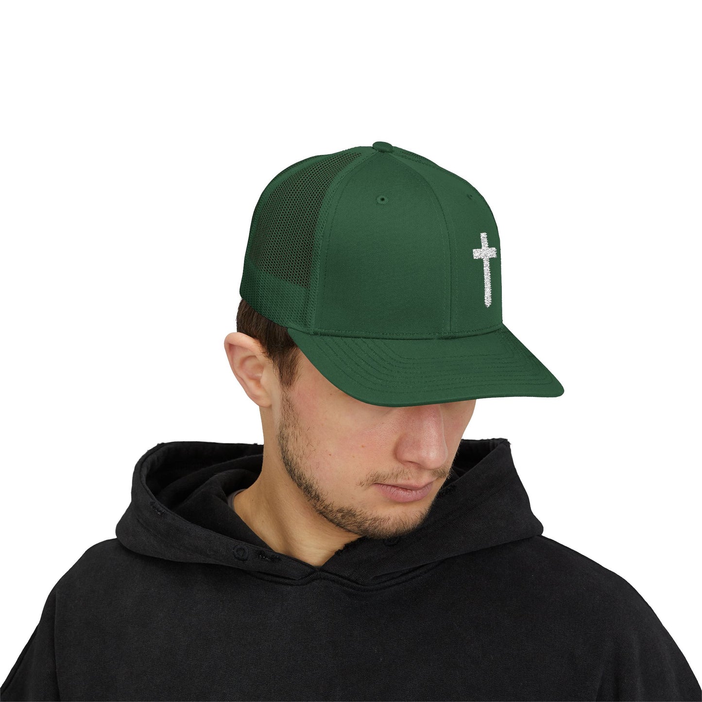 Rhinestone Cross Trucker Cap