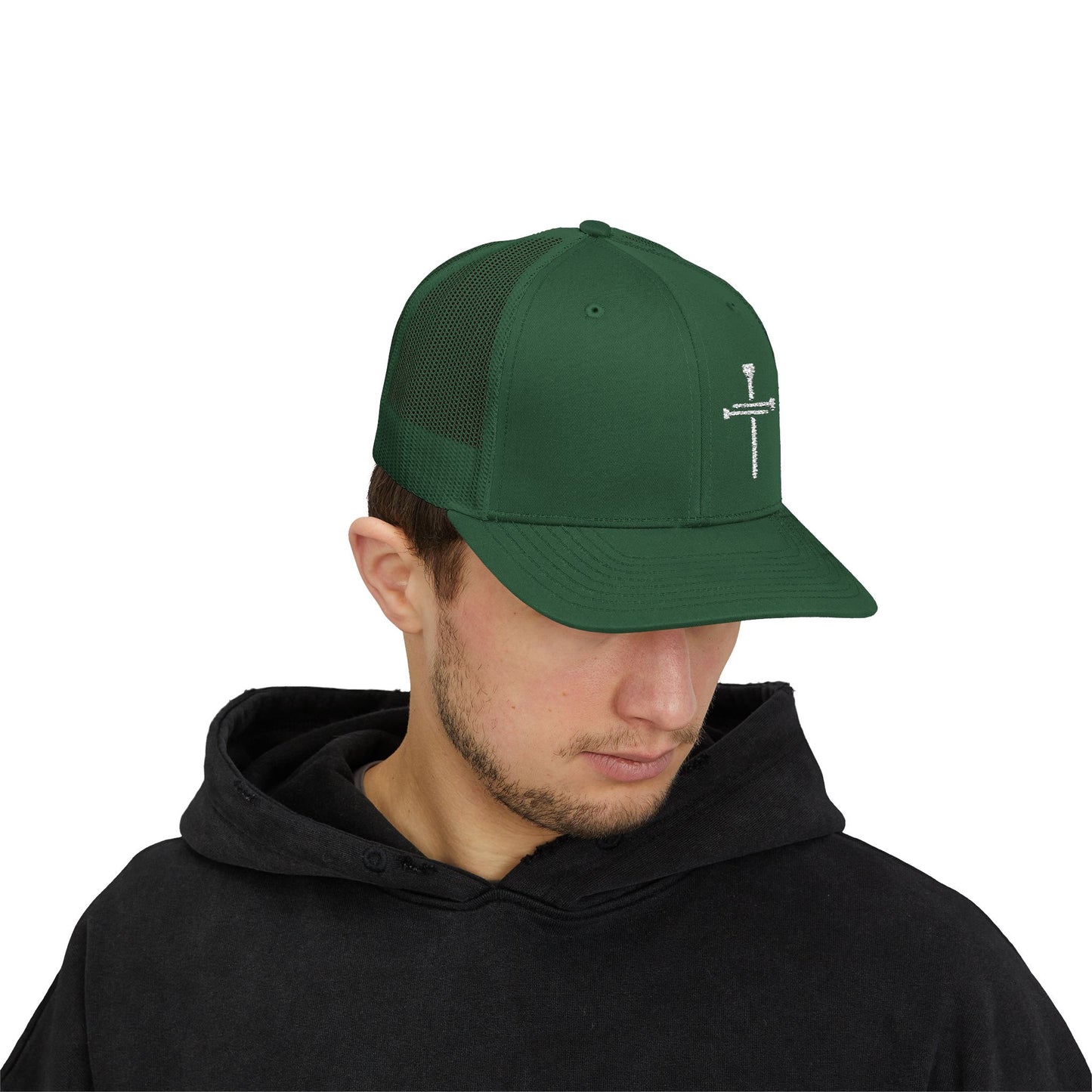 Rhinestone Cross Trucker Cap