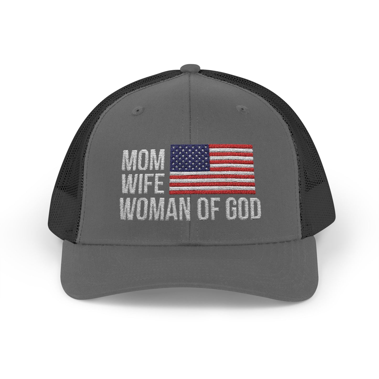Mom, Wife, Woman of God Snapback Patriotic Hats