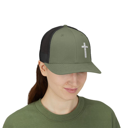 Rhinestone Cross Trucker Cap