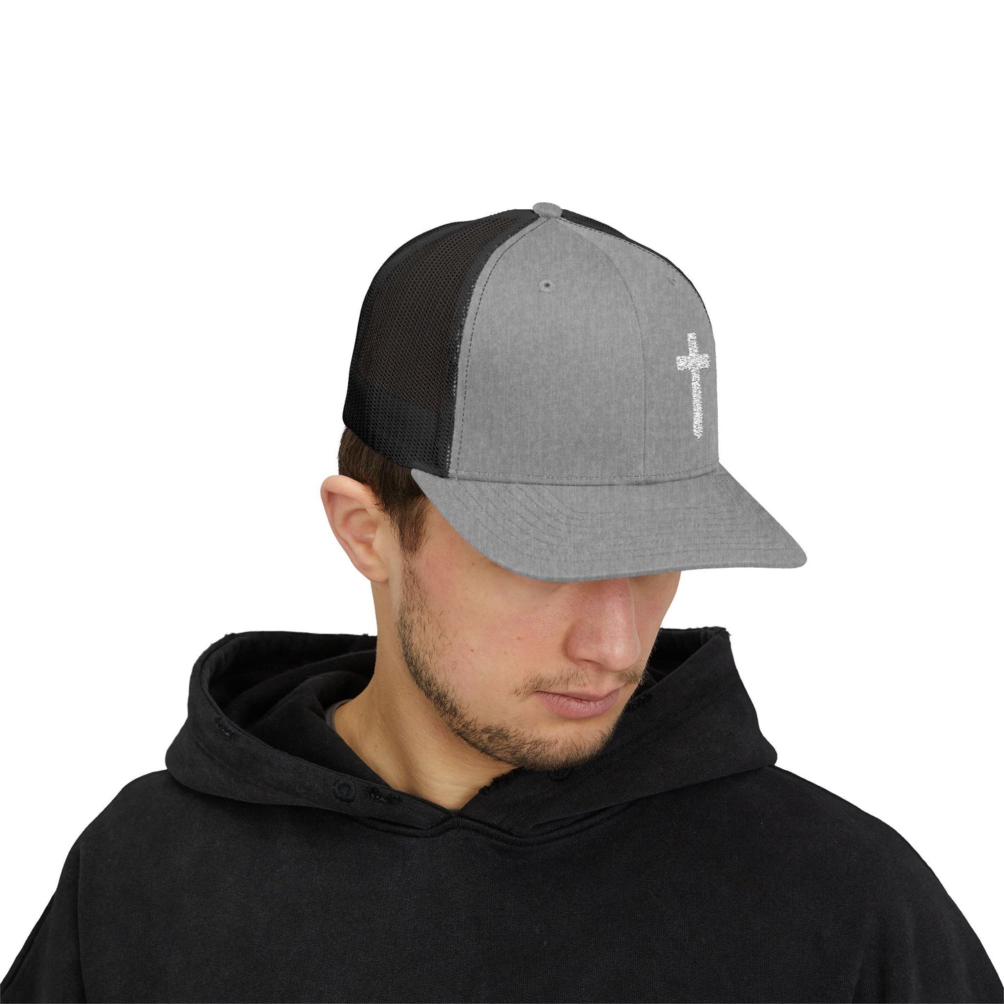 Rhinestone Cross Trucker Cap
