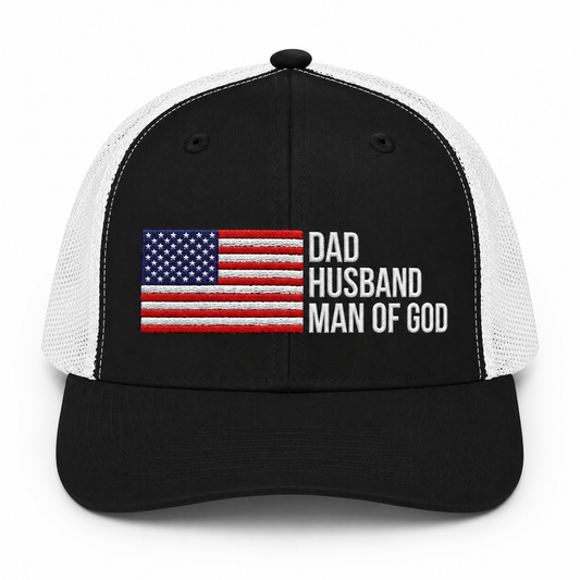 Dad, Husband Man of God Snapback Patriotic Hats