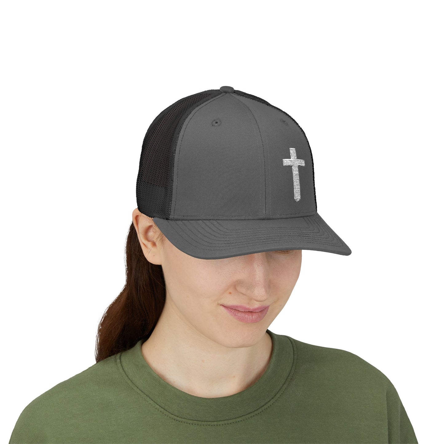 Rhinestone Cross Trucker Cap