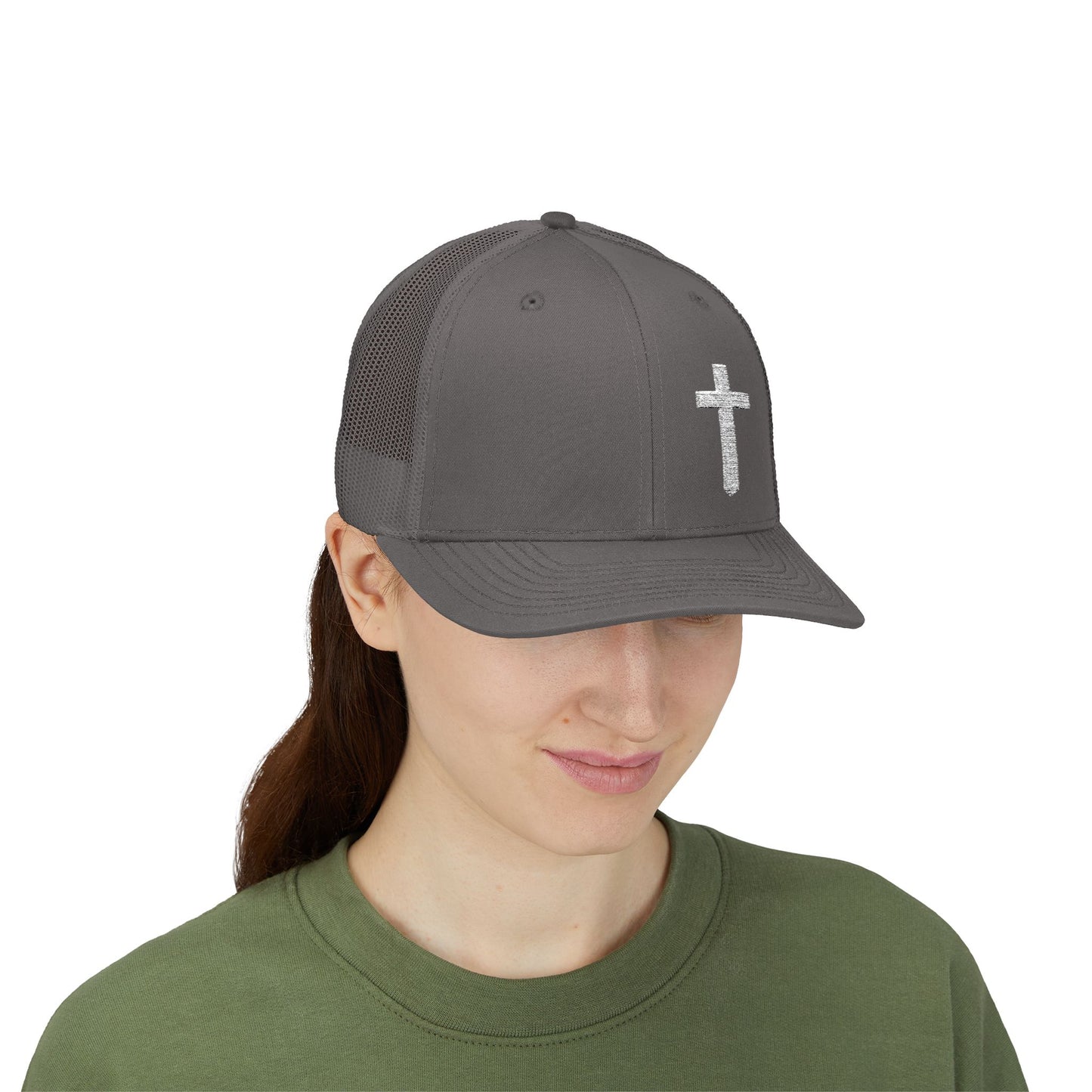 Rhinestone Cross Trucker Cap