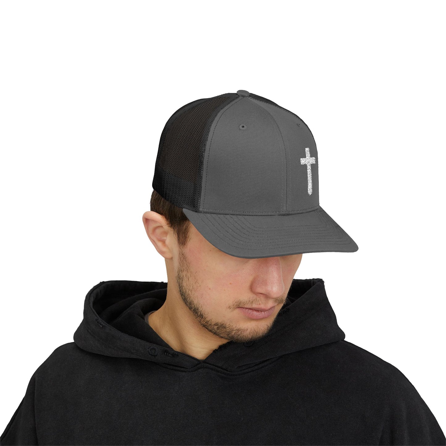 Rhinestone Cross Trucker Cap