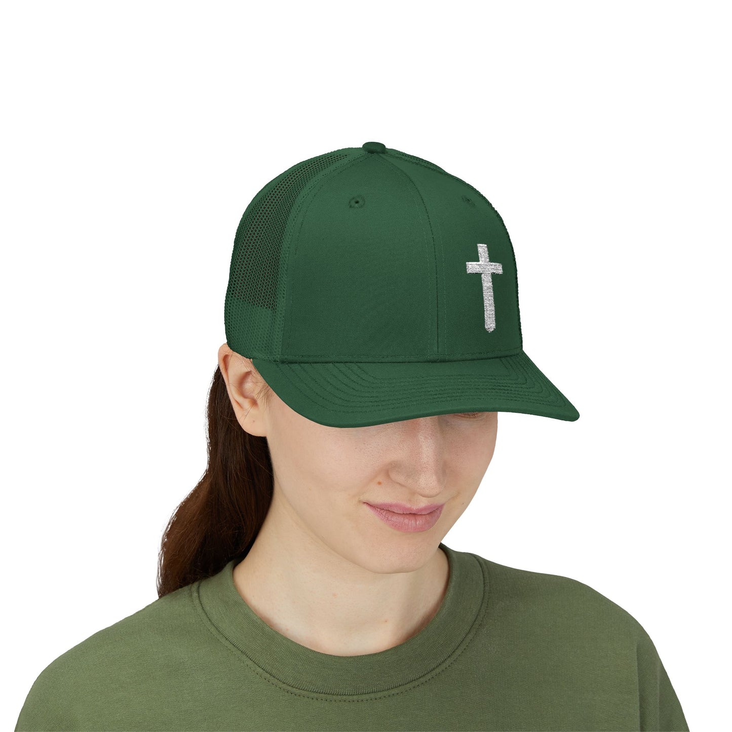 Rhinestone Cross Trucker Cap