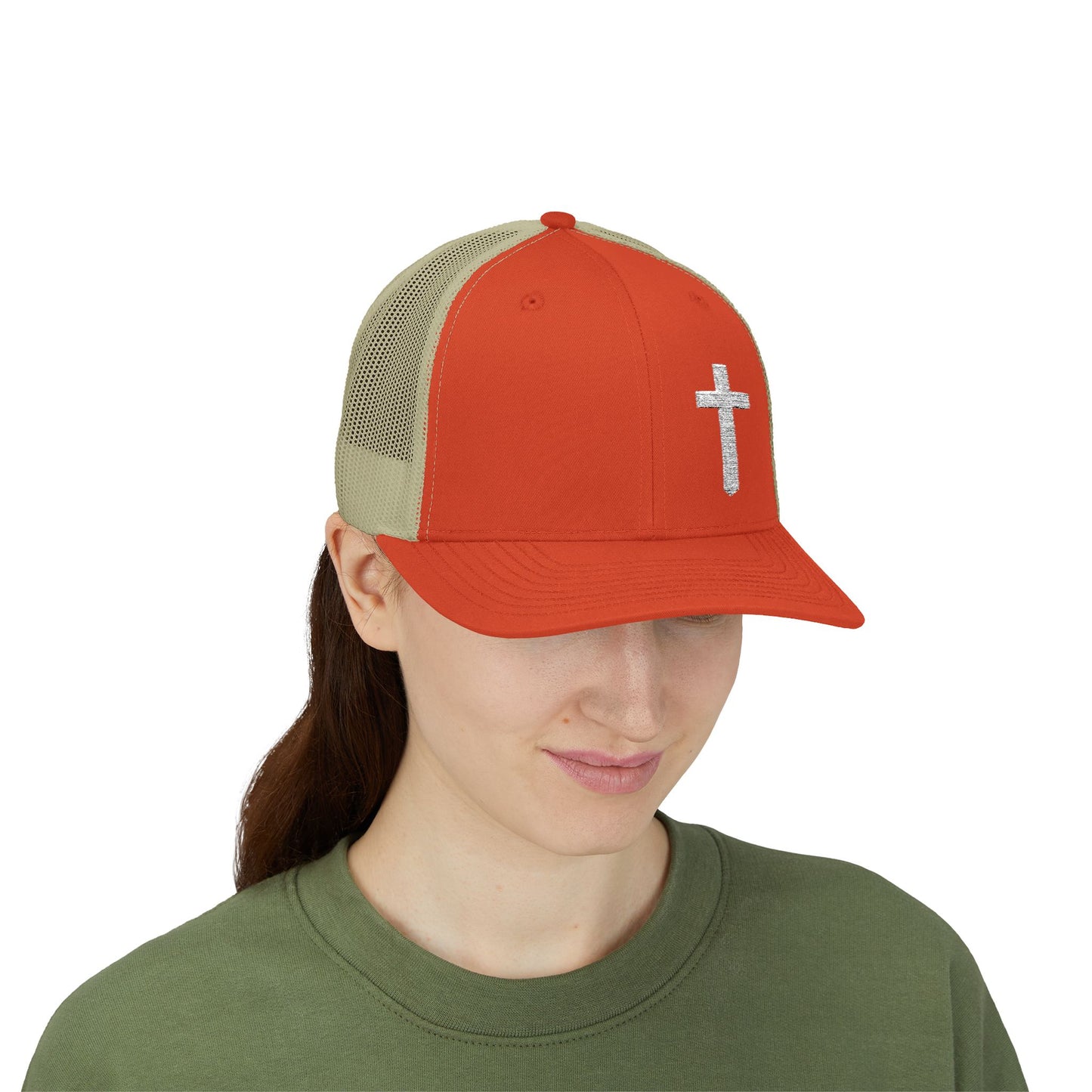 Rhinestone Cross Trucker Cap