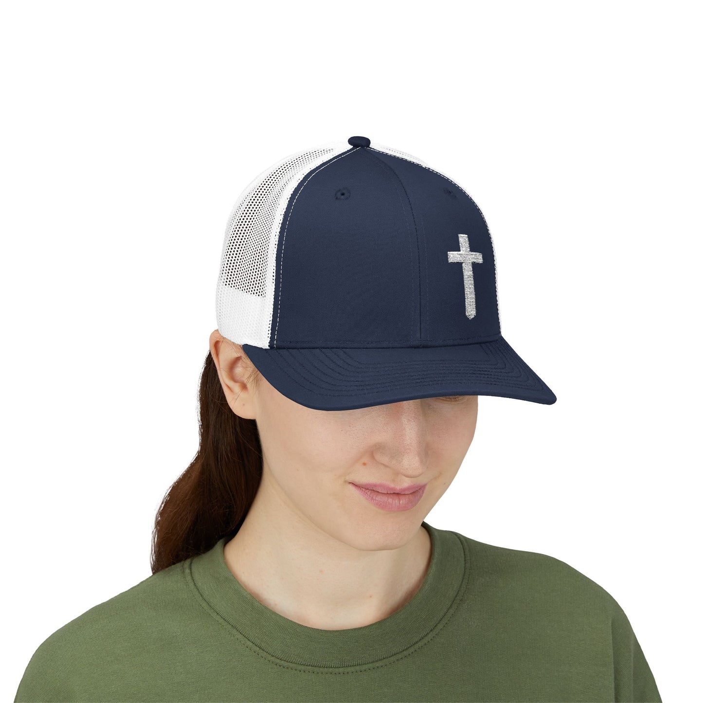 Rhinestone Cross Trucker Cap