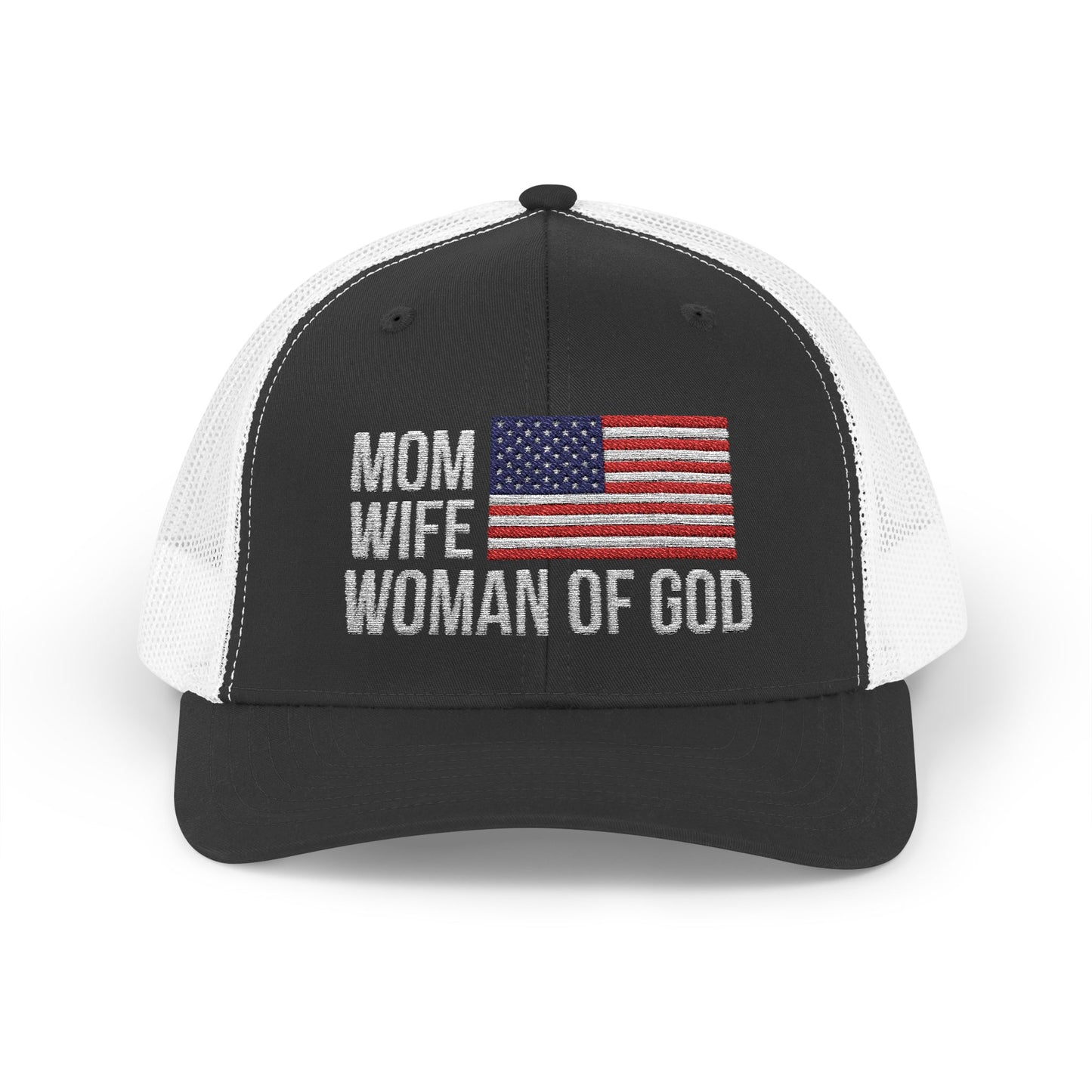 Mom, Wife, Woman of God Snapback Patriotic Hats