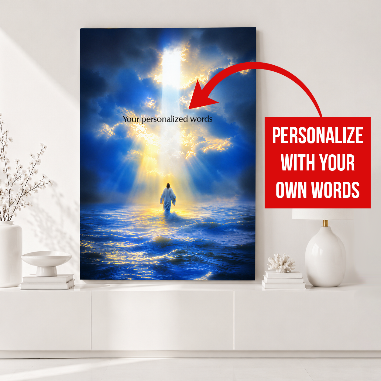 Blue Walking Water Personalized Canvas