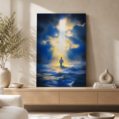 Blue Walking Water Personalized Canvas
