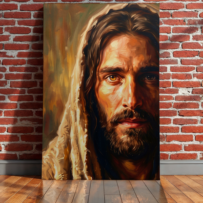 Face of Jesus Canvas Wall Art – Christian Religious Home Decor