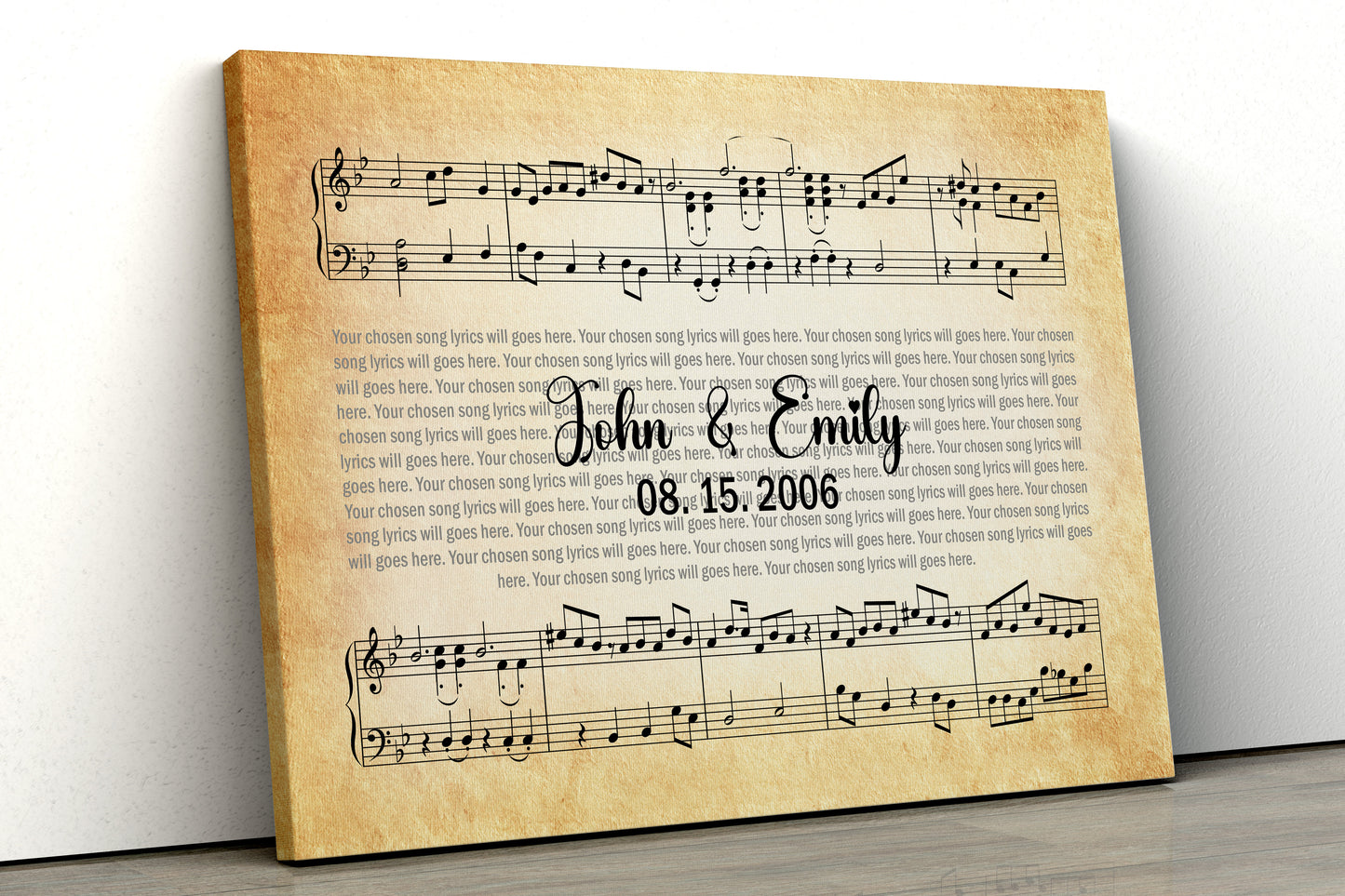 Song Lyrics On Personalized Canvas VIP