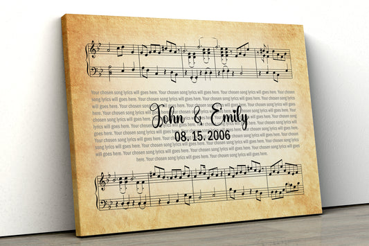 Song Lyrics On Personalized Canvas VIP