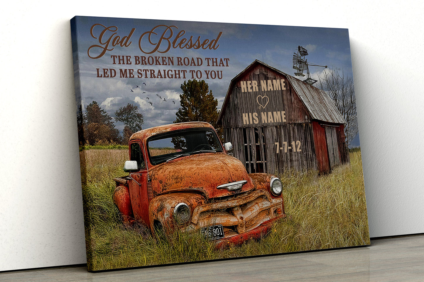 God Blessed The Broken Road Canvas Print Wall Art VIP