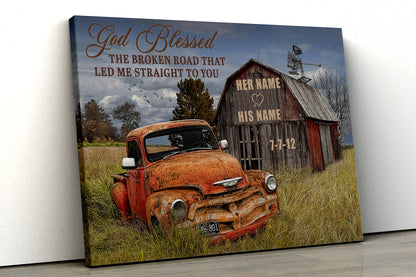 God Blessed The Broken Road Canvas Print Wall Art VIP