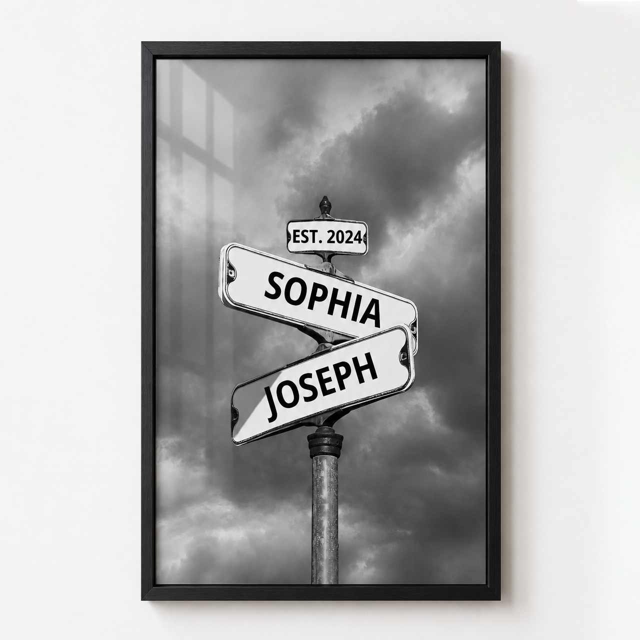 Personalized Poster Vintage Street Sign For Couples