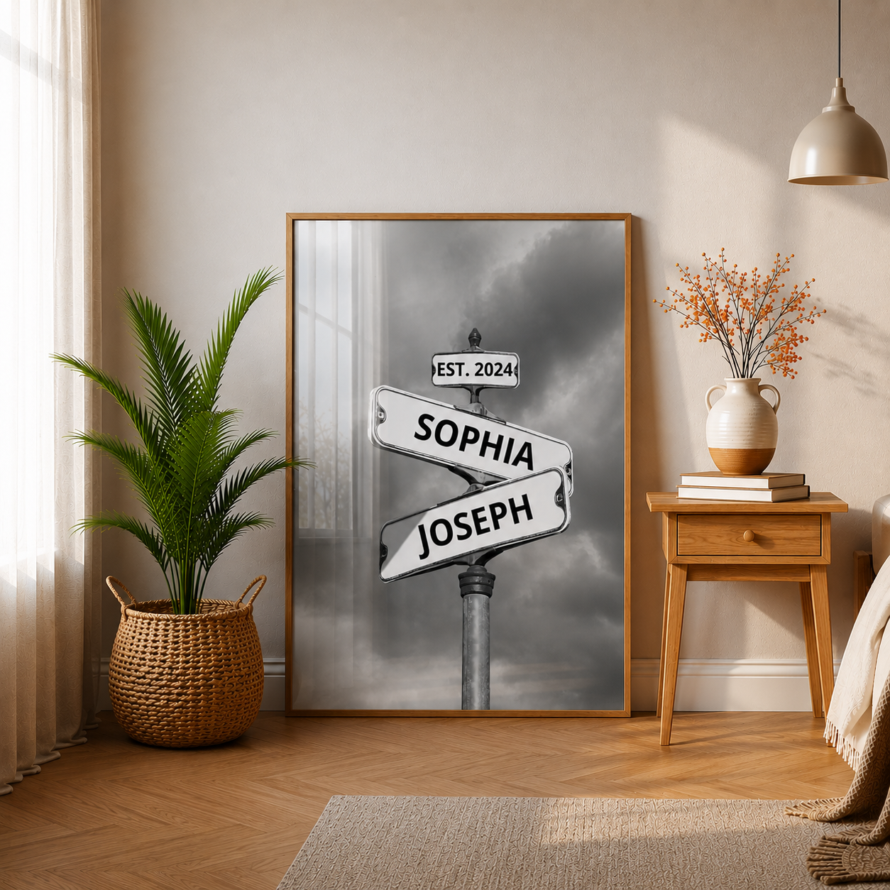 Personalized Poster Vintage Street Sign For Couples