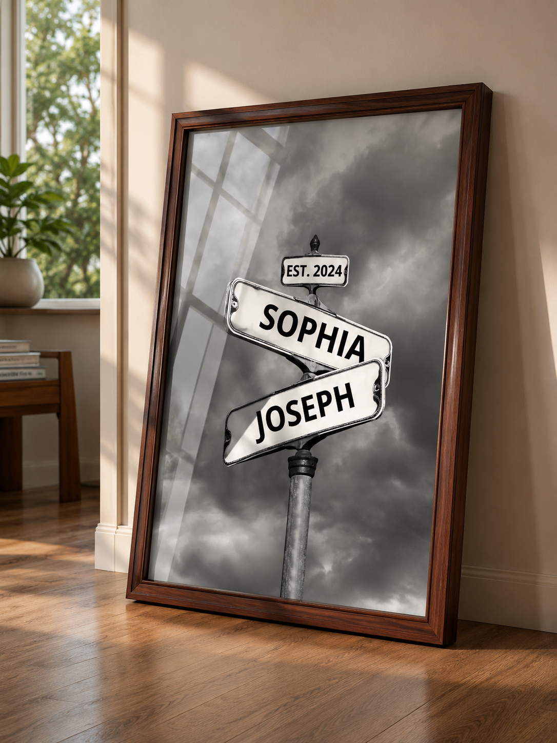 Personalized Poster Vintage Street Sign For Couples