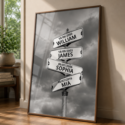 My Street Sign Custom Children Names Personalized Poster Print