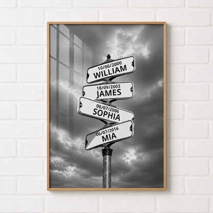 My Street Sign Custom Children Names Personalized Poster Print