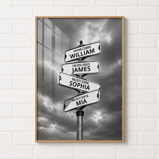 My Street Sign Custom Children Names Personalized Poster Print