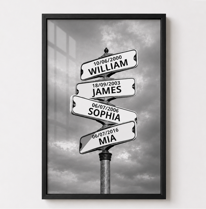 My Street Sign Custom Children Names Personalized Poster Print