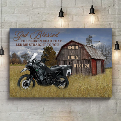 God Blessed the Broken Road Journey Edition Personalized Canvas VIP