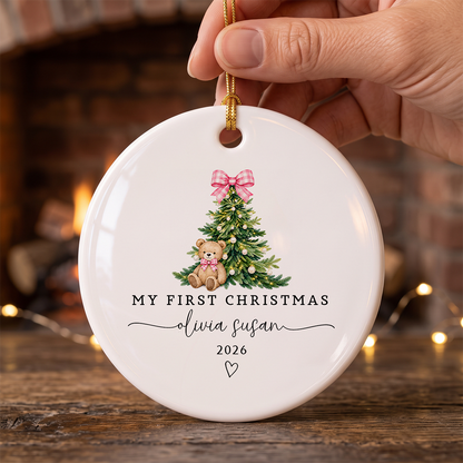 My First XMAS Personalized Circle Ornament